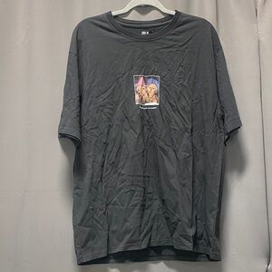 Qilo Black Graphic Cotton T-Shirt - L